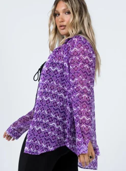 Princess Polly Janelle Shirt Purple Outlet