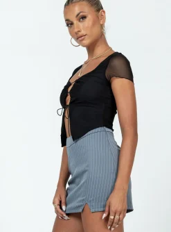 Princess Polly Jarden Mini Skirtpinstripe Grey Flash Sale