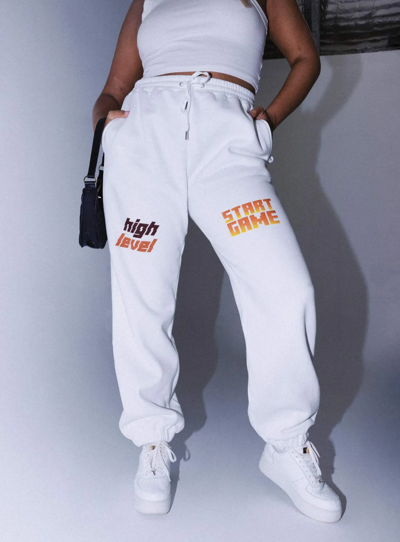 Princess Polly Jasmine Graphic Track Pants White Store