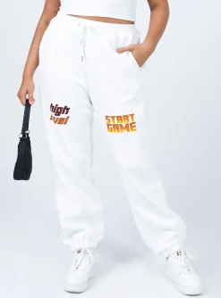 Princess Polly Jasmine Graphic Track Pants White Store