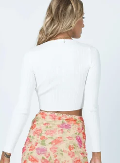 Princess Polly Jax Long Sleeve Top White Discount