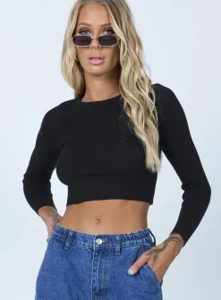 Princess Polly Jax Long Sleeve Top  Black Best Sale