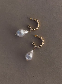 Princess Polly Jaxson Pearl Drop Earrings  Gold Shop
