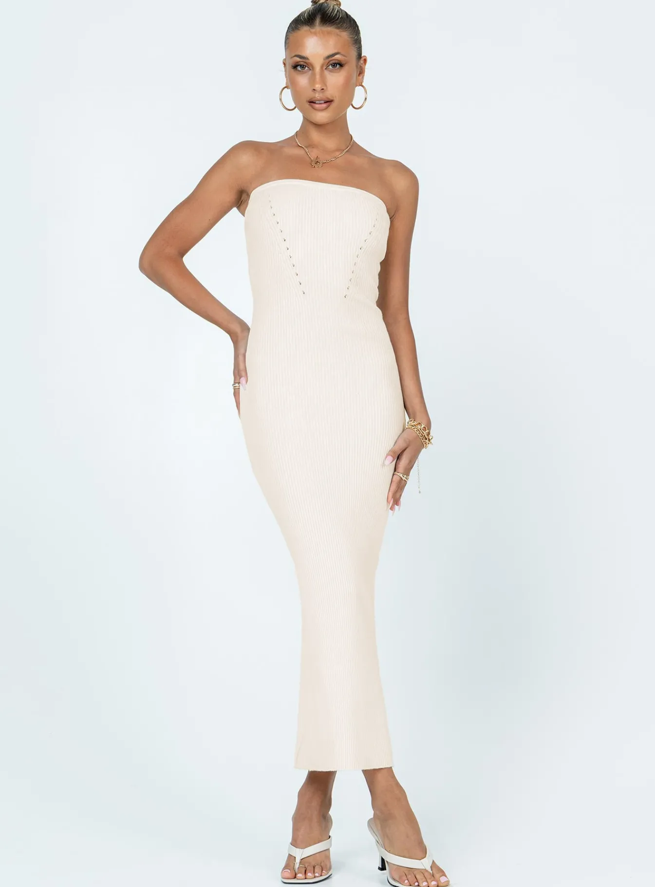 Princess Polly Jayan Strapless Maxi Dress White Best