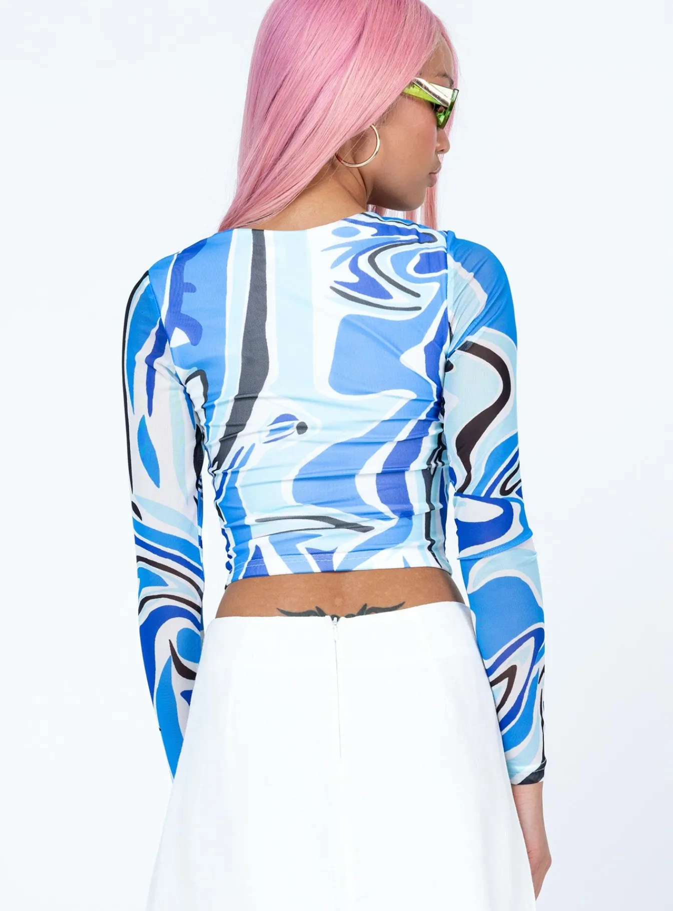 Princess Polly Jayce Long Sleeve Top Blue Cheap