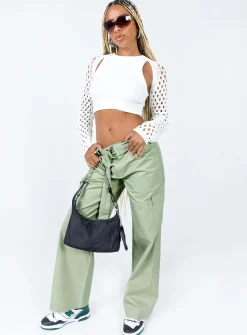 Princess Polly Jayde Pants  Green Cheap