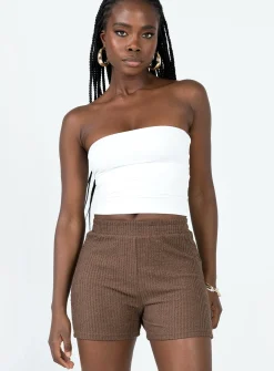 Princess Polly Jaynee Knit Shorts  Brown Clearance