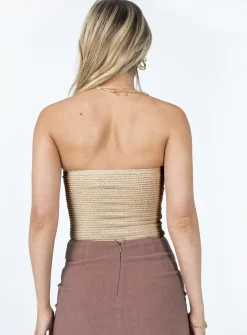 Princess Polly Jaynee Strapless Bodysuit  Beige Cheap