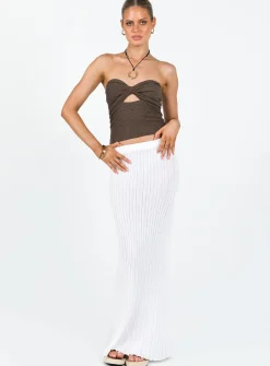 Princess Polly Jaynee Strapless Top Brown Cheap
