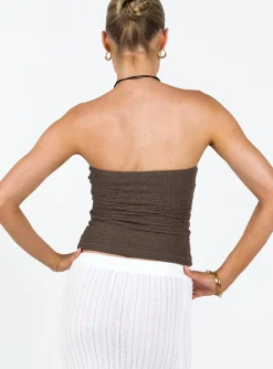 Princess Polly Jaynee Strapless Top Brown Cheap
