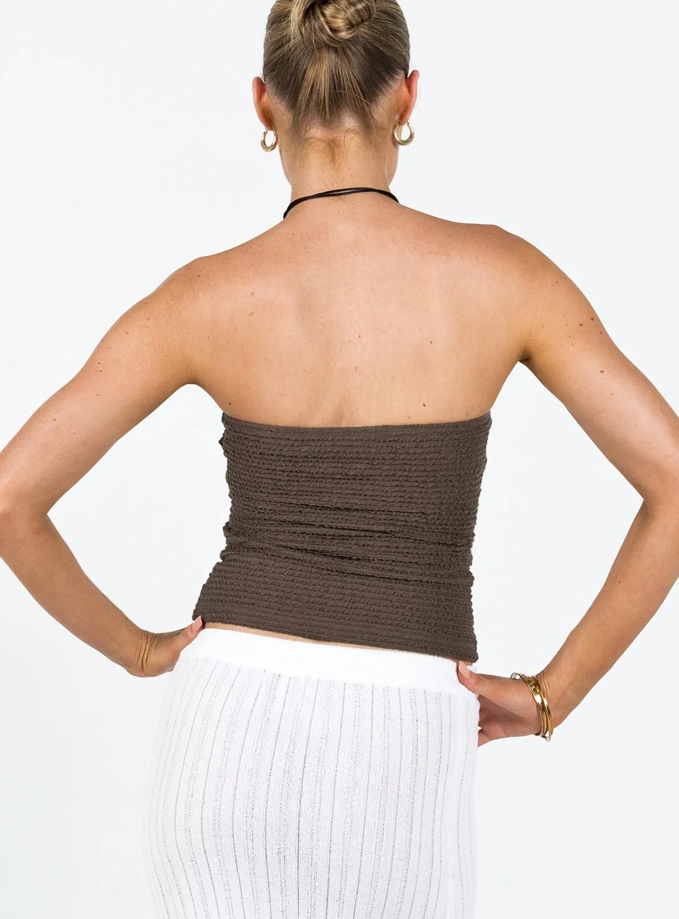 Princess Polly Jaynee Strapless Top Brown Cheap