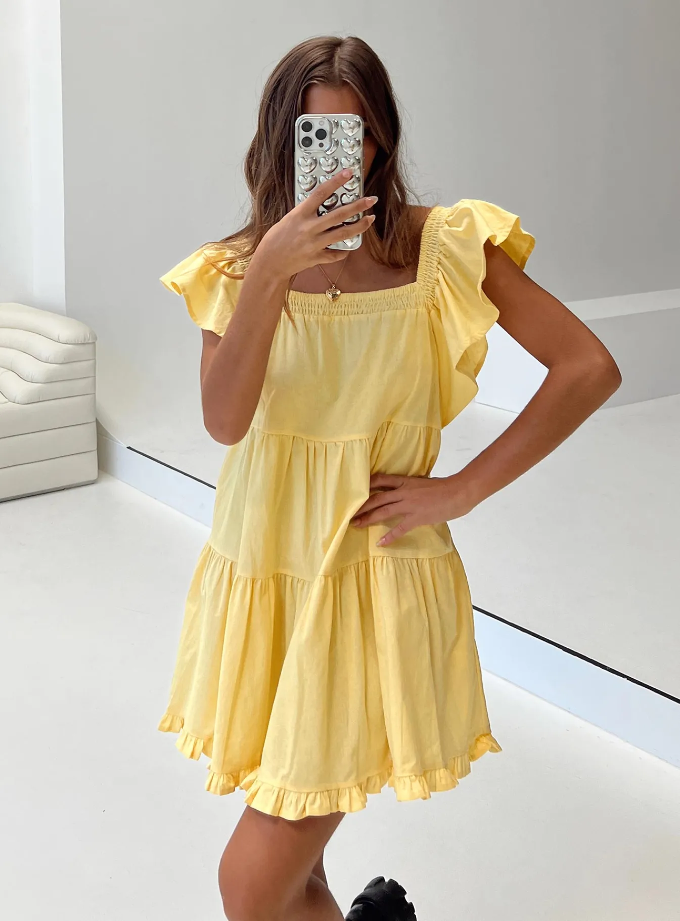 Princess Polly Jayson Mini Dress Yellow New