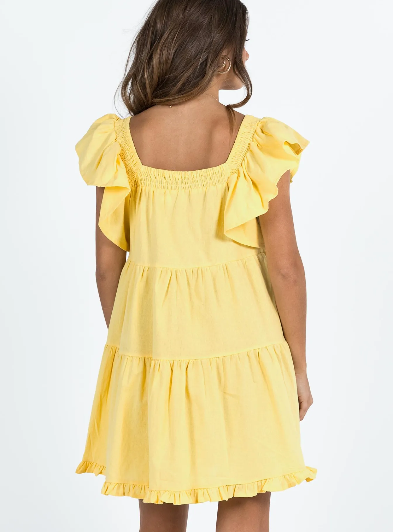 Princess Polly Jayson Mini Dress Yellow New