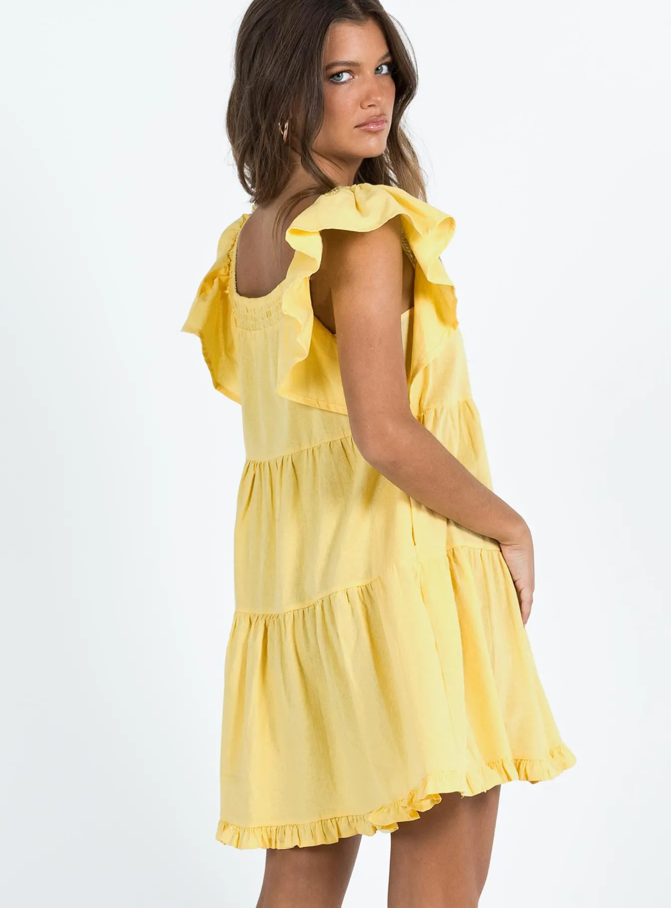 Princess Polly Jayson Mini Dress Yellow New