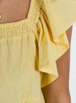 Princess Polly Jayson Mini Dress Yellow New
