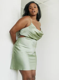 Princess Polly Jemma Mini Dress Sage Curve Green Best