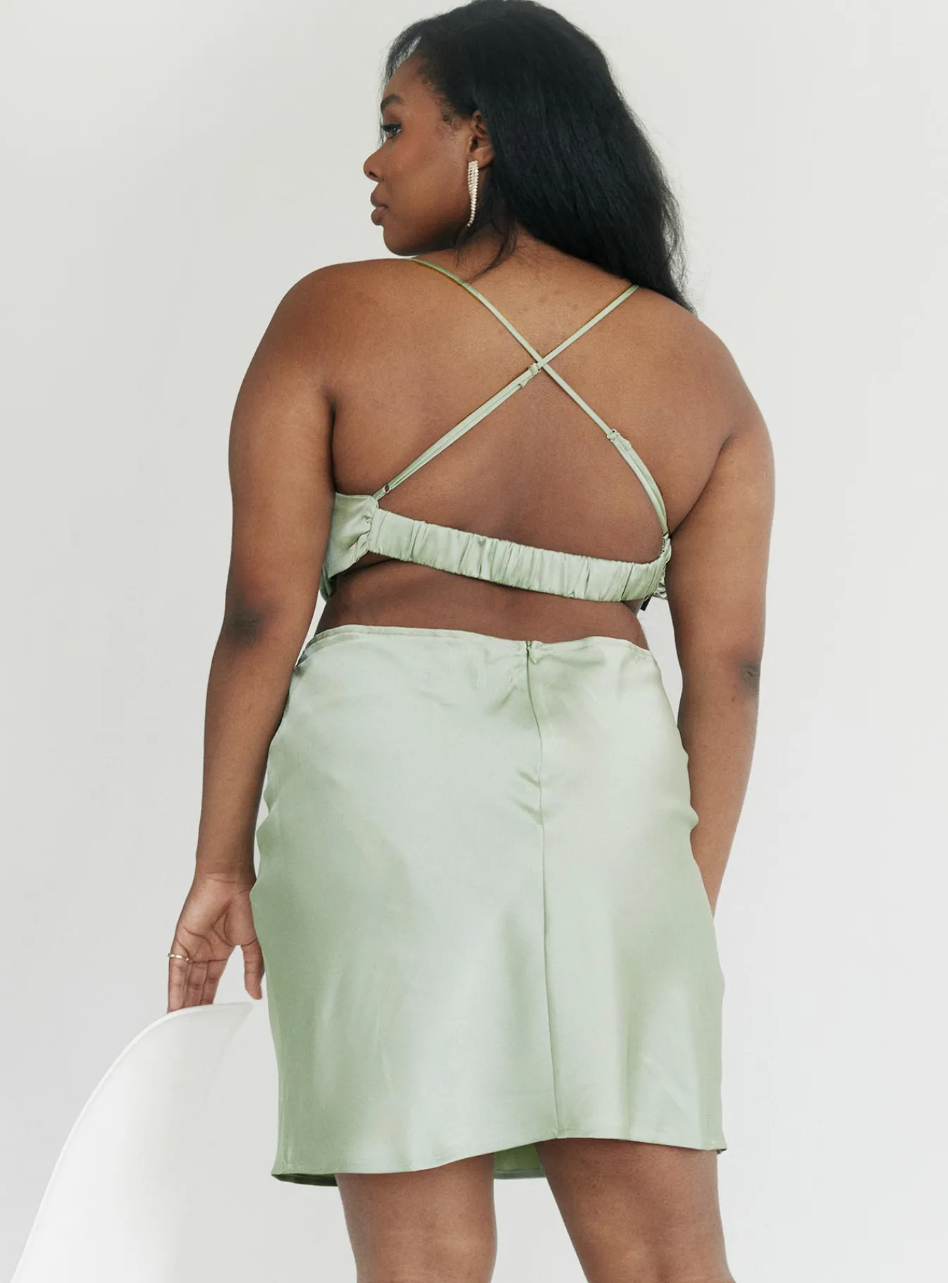 Princess Polly Jemma Mini Dress Sage Curve Green Best