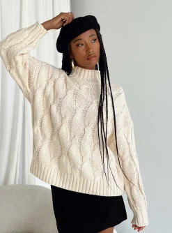 Princess Polly Jendi Sweater  Cream Outlet