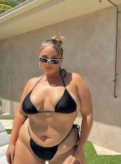 Princess Polly Jenner Bikini Bottomscurve   Black Clearance