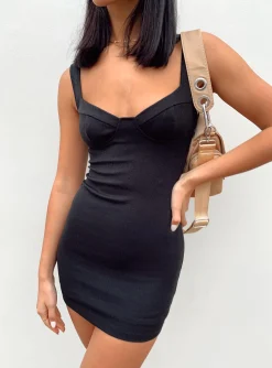 Princess Polly Jenney Mini Dress Black Flash Sale