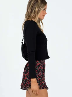 Princess Polly Jennie Shortsfloral Black Outlet