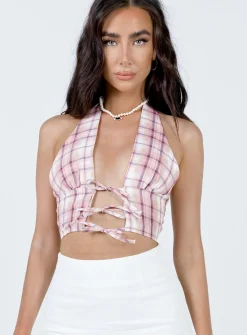 Princess Polly Jenny Top Check  Multi Shop