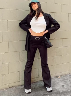 Princess Polly Jensen Pants Black Cheap