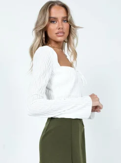 Princess Polly Jerico Long Sleeve Top White Best