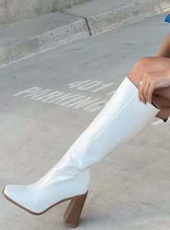 Princess Polly Jessa Boots Mattepu White Best