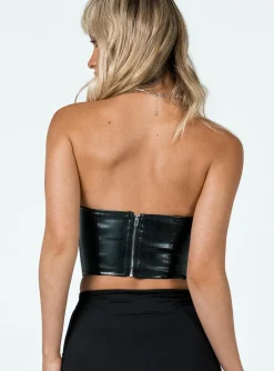 Princess Polly Jessica Pu Bustier Black Shop