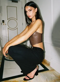 Princess Polly Jessica Pu Bustier Brown Best Sale