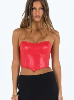 Princess Polly Jessica Pu Bustier Red Cheap