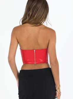 Princess Polly Jessica Pu Bustier Red Cheap