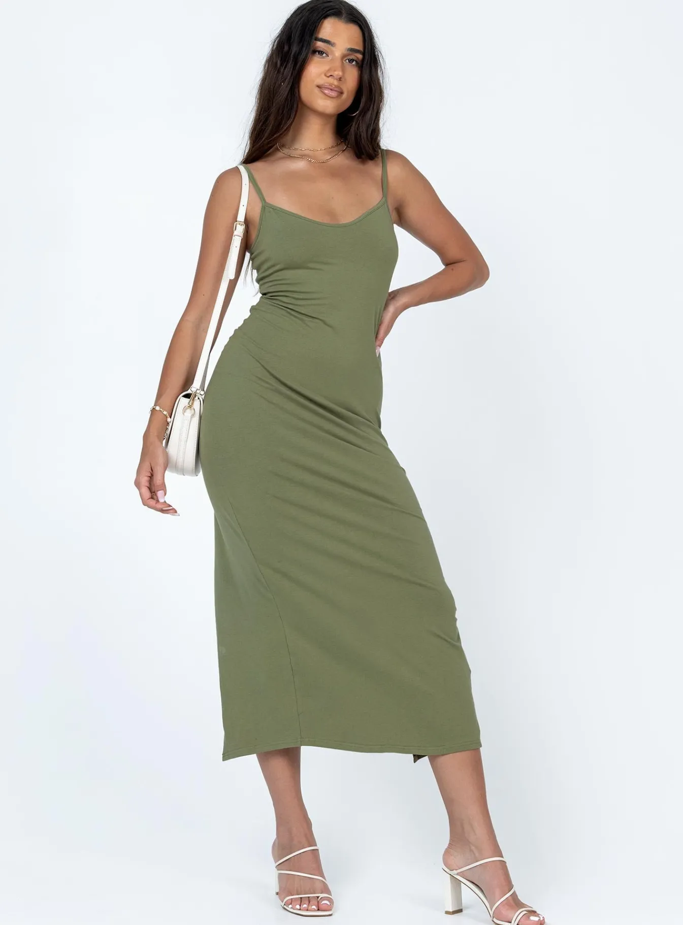 Princess Polly Jesy Maxi Dress Khaki Green Best Sale