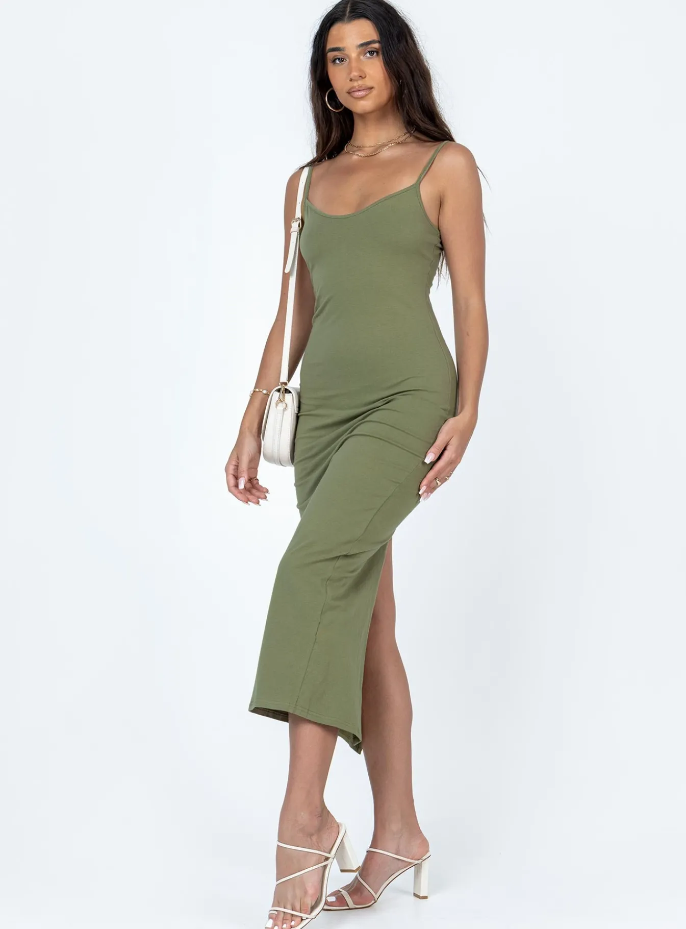 Princess Polly Jesy Maxi Dress Khaki Green Best Sale