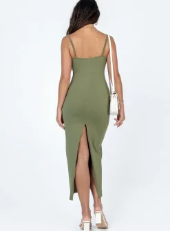 Princess Polly Jesy Maxi Dress Khaki Green Best Sale