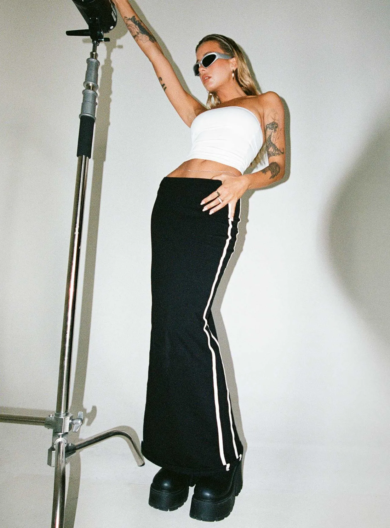 Princess Polly Jgr &Amp; Stn Bianca Maxi Skirt Black Store