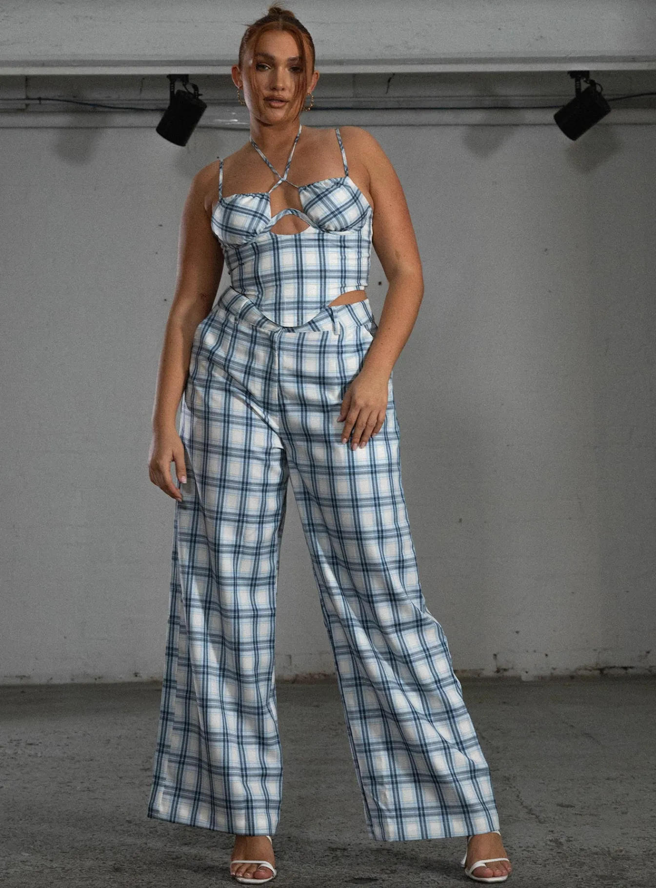 Princess Polly Jgr &Amp; Stn Cami Corset Blue Check Best