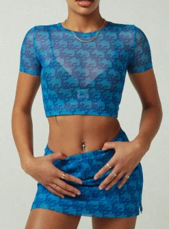 Princess Polly Jgr &Amp; Stn Cassie Micro Skirt  Blue Clearance