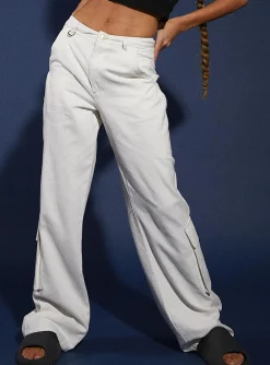 Princess Polly Jgr &Amp; Stn Christina Cargo Pant White Online