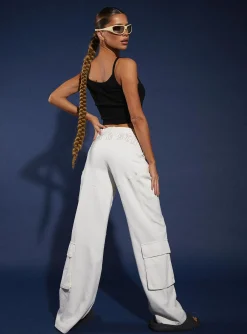 Princess Polly Jgr &Amp; Stn Christina Cargo Pant White Online