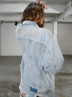 Princess Polly Jgr &Amp; Stn Coyote Denim Jacket  Vintage Indigo Best