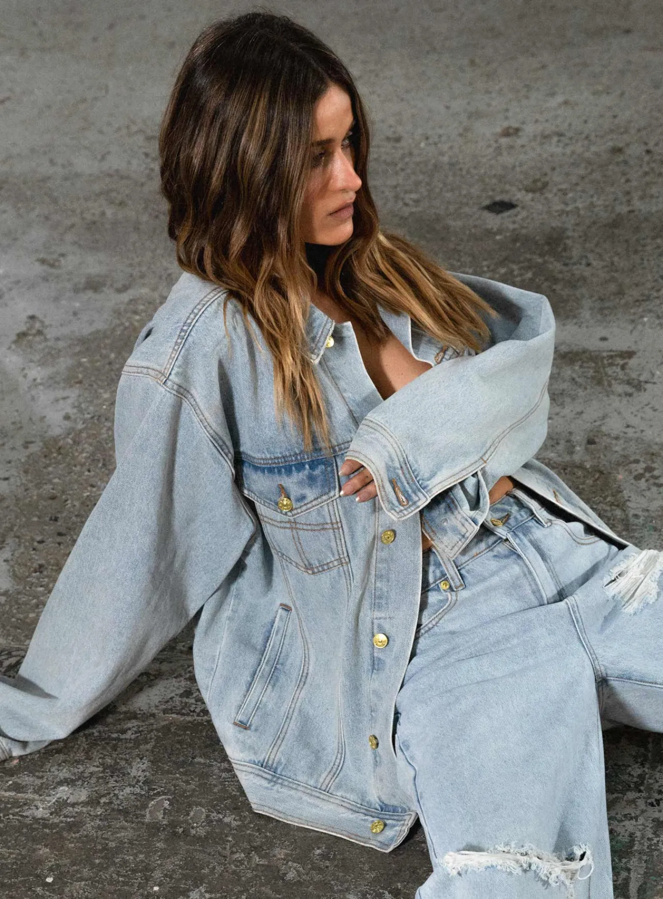 Princess Polly Jgr &Amp; Stn Coyote Denim Jacket Vintage Indigo Best