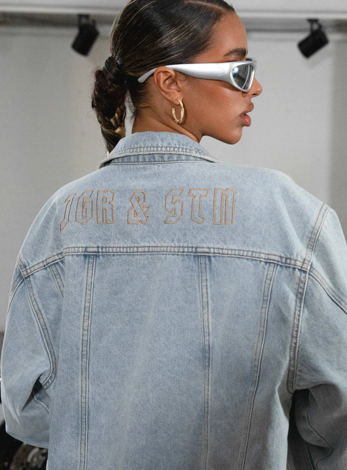 Princess Polly Jgr &Amp; Stn Coyote Denim Jacket Vintage Indigo Best
