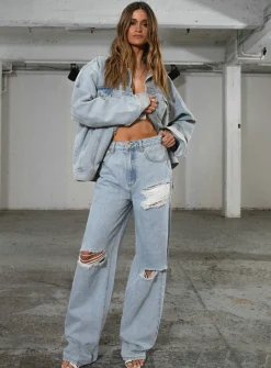 Princess Polly Jgr &Amp; Stn Coyote Wide Leg Jean  Vintage Indigo Discount
