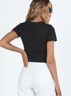 Princess Polly Jgr &Amp; Stn Faster Baby Tee Black New