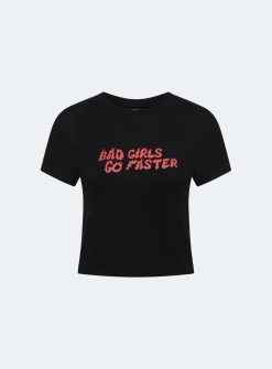 Princess Polly Jgr &Amp; Stn Faster Baby Tee Black New