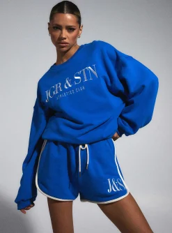 Princess Polly Jgr &Amp; Stn Mode Retro Shorts  Blue Flash Sale