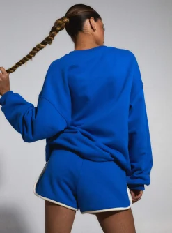 Princess Polly Jgr &Amp; Stn Mode Retro Shorts  Blue Flash Sale