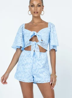 Princess Polly Joa Romper  Blue Discount